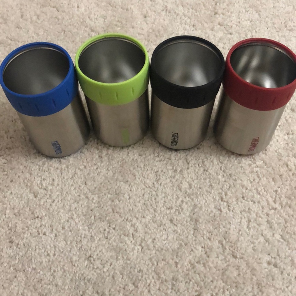 4 thermos koozies